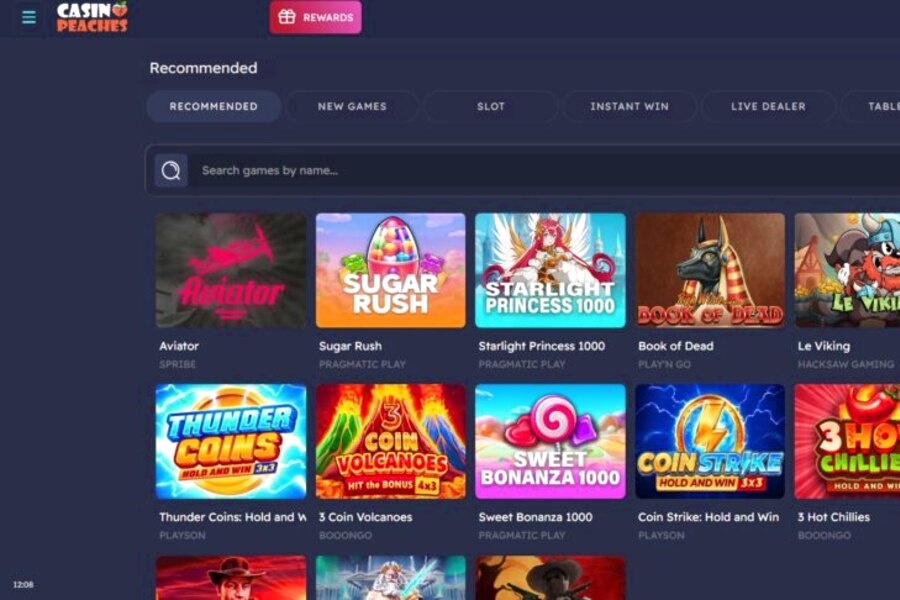 Casino Peaches | Inloggen op je Account
